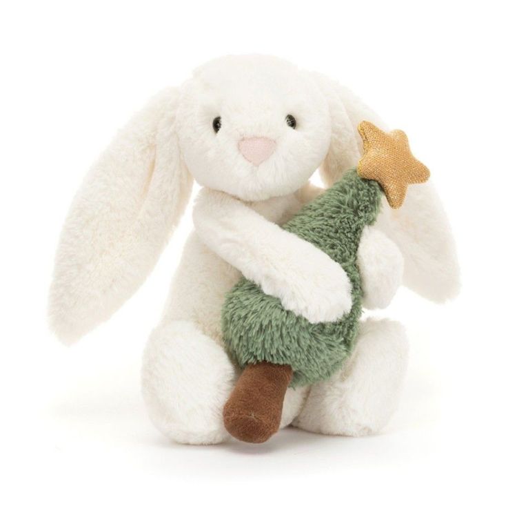 Jellycat Knuffel - Little Bashful Bunny With Christmas Tree