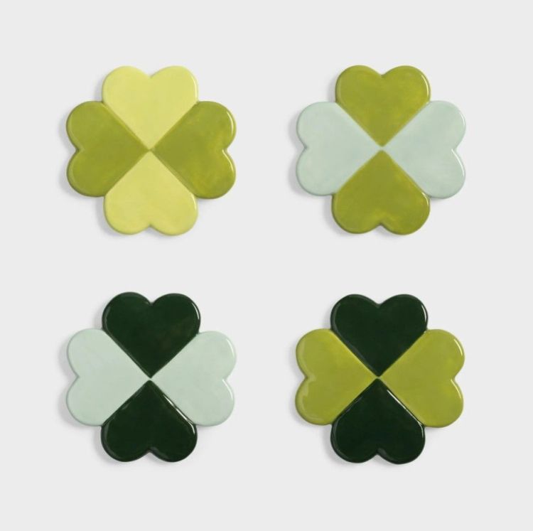 &K Amsterdam Onderleggers - Lucky clover - set van 4