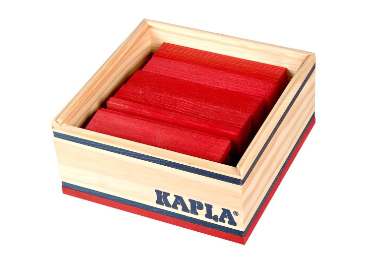 Kapla Houten bouwblokken - 40 stukken - rood