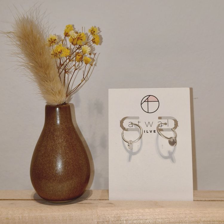 Katwalk Oorbellen - Cirkel hanger met cirkel - zilver