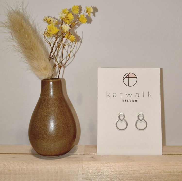 Katwalk Oorbellen - Drop cirkel - zilver