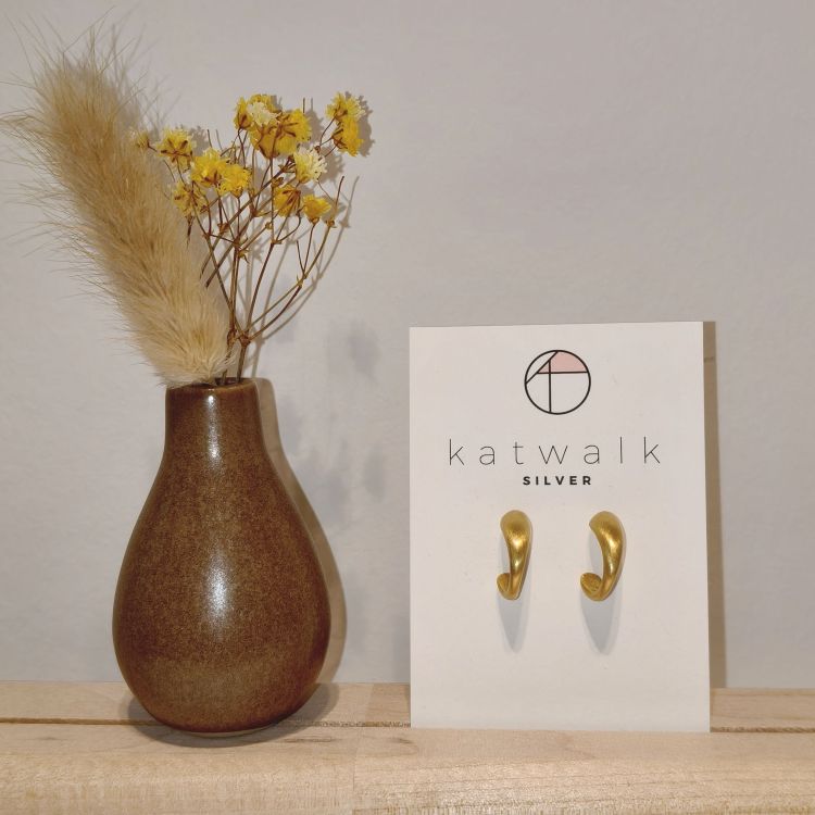 Katwalk Oorbellen - hanger rond - goud