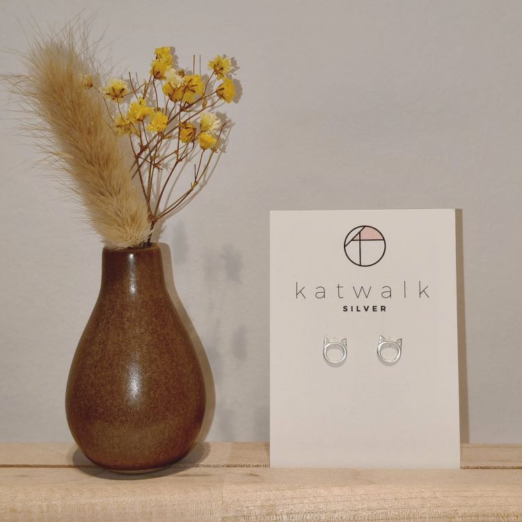 Katwalk Oorbellen - Kattenoortjes - zilver