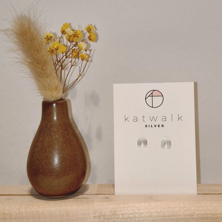 Katwalk Oorbellen - regenboog - zilver