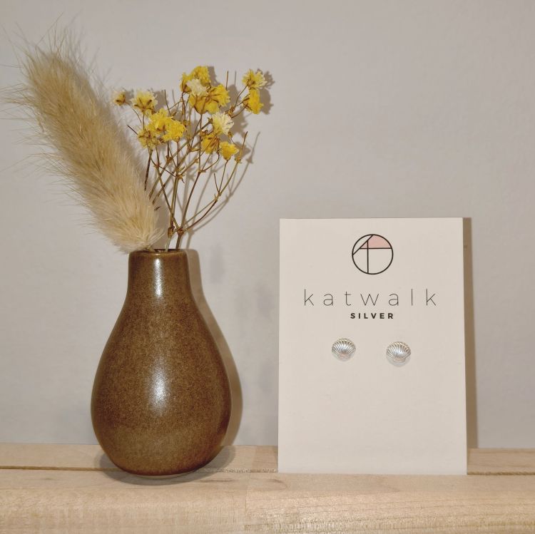 Katwalk Oorbellen - Schelp - zilver