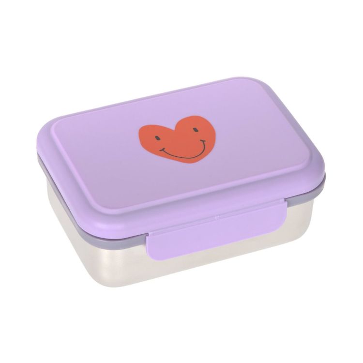 Lässig Lunchbox RVS - Little Gang Heart lila