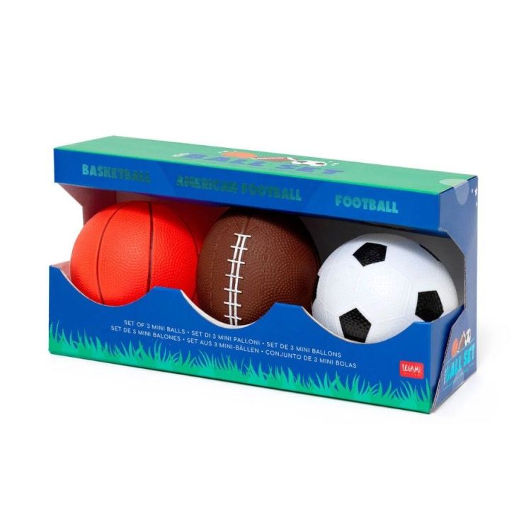 Legami Mini ballenset - basket-voetbal-rugby - set van 3 Legami Mini ballenset - basket-voetbal-rugby - set van 3