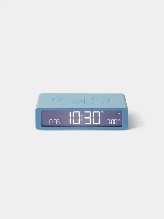 Lexon Alarm Clock Flip Classic - Lichtblauw