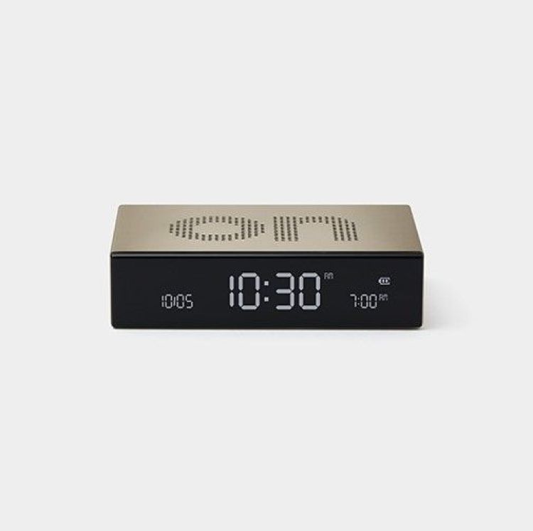 Lexon Alarm Clock Flip Premium - goud
