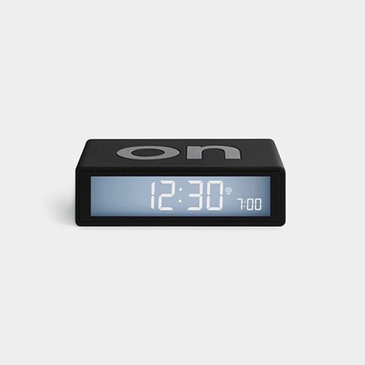 Lexon Alarm Clock Flip - rubberzwart