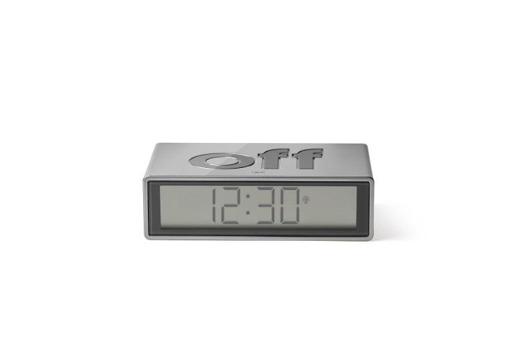 Lexon Alarm Clock Flip & Travel - aluminium
