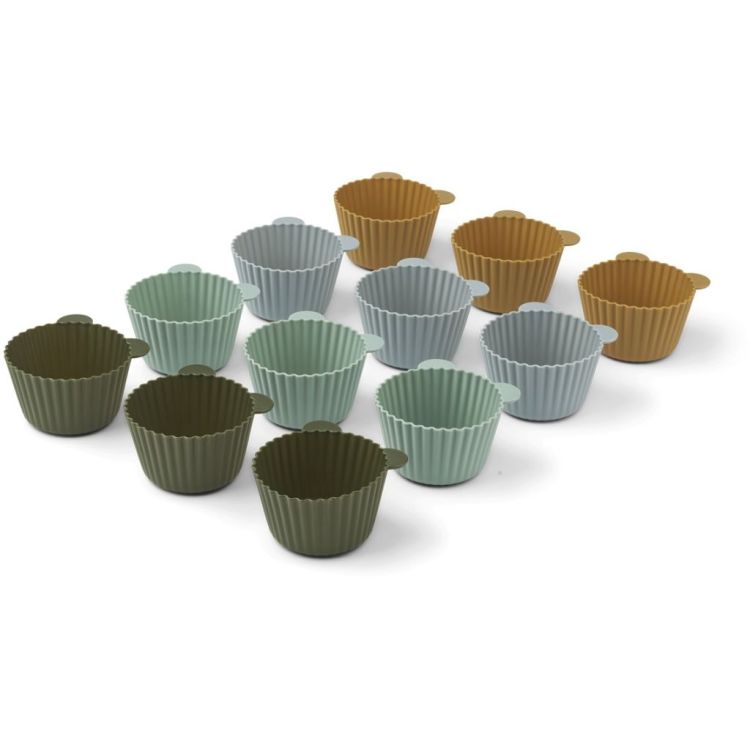 Liewood Silicone cake cup - Green multi mix (12-pack)