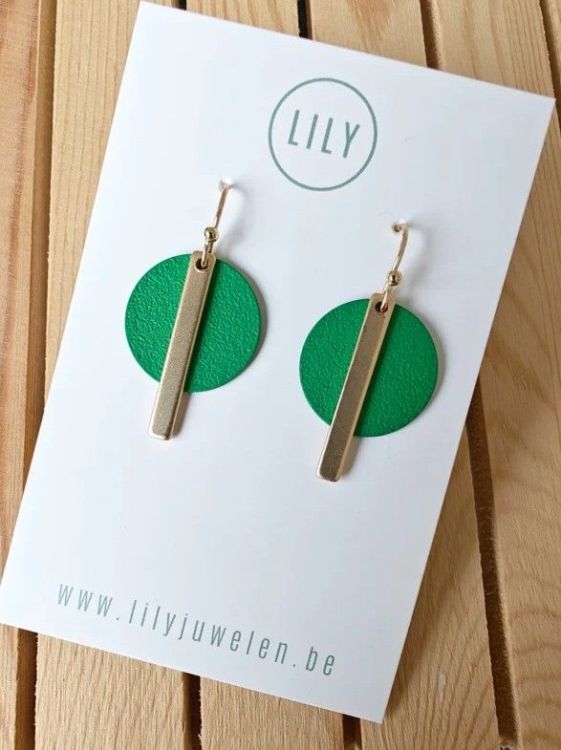 Lily Oorbellen - Oona (goud/groen)
