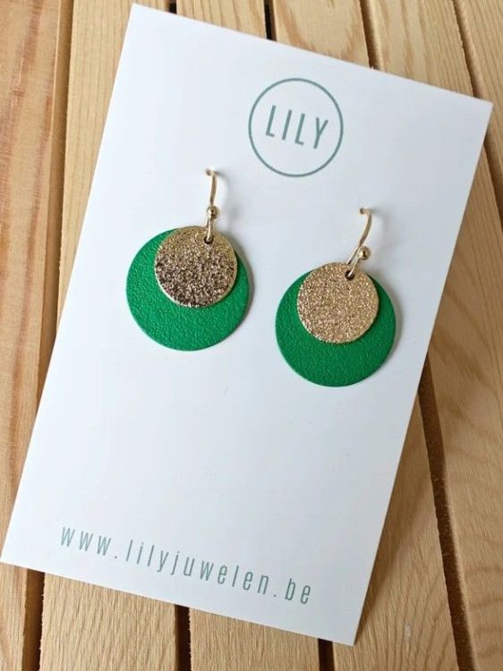 Lily Oorbellen - Playa (goud/groen)