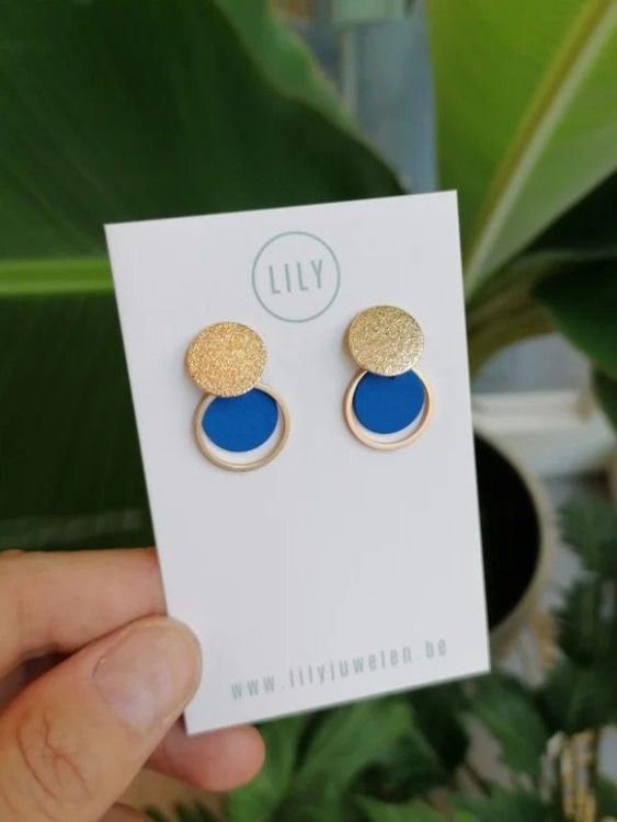 Lily Oorbellen - Thea (goud/blauw) Lily Oorbellen - Thea (goud/blauw)