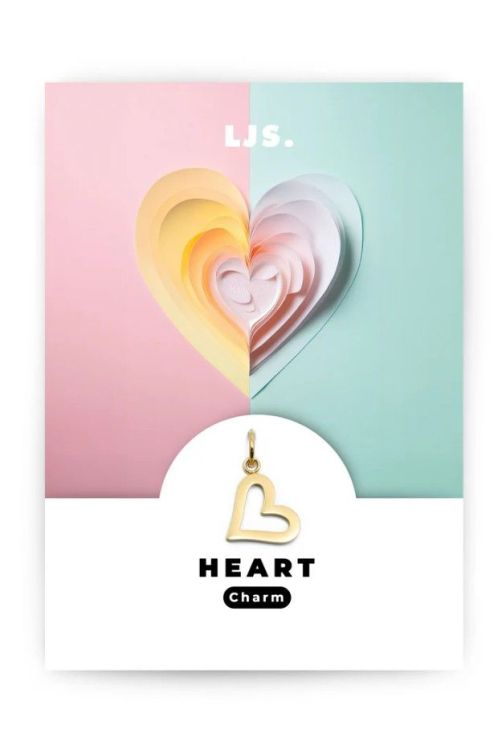 LJS Jewellery Charm - Heart - Goud