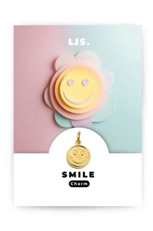 LJS Jewellery Charm - Smile - Goud