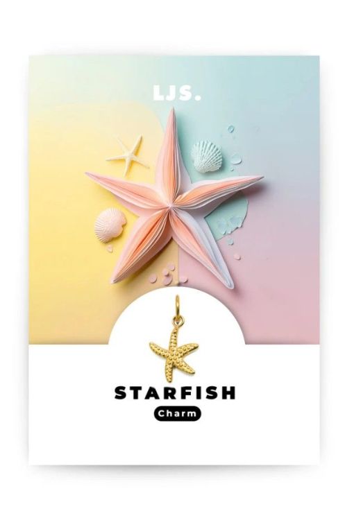 LJS Jewellery Charm - Starfish - Goud