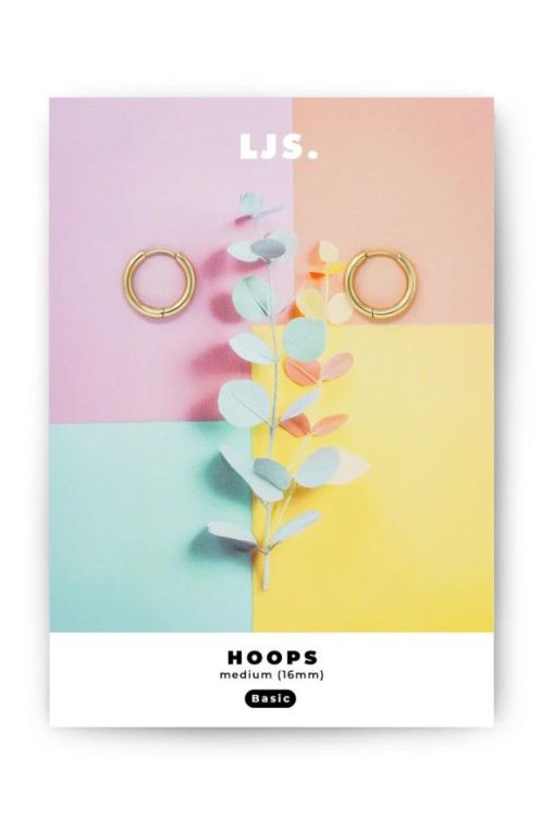 LJS Jewellery Oorbellen - Hoops - Goud - medium