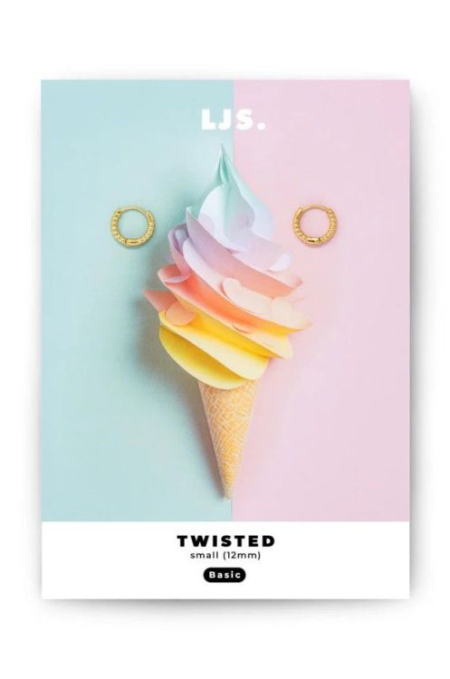 LJS Jewellery Oorbellen - Twisted - Goud - small