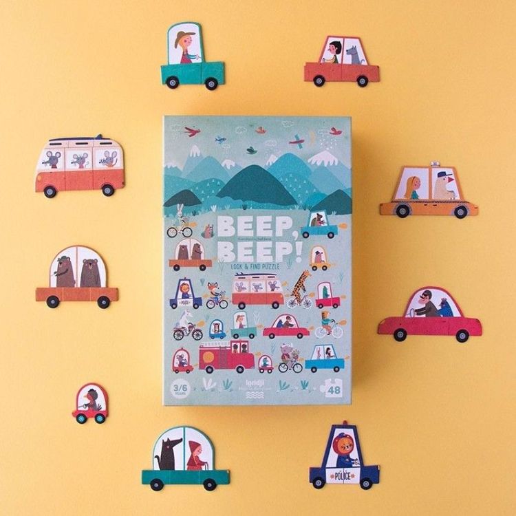 Londji Puzzel - Beep Beep - Zoek en vind - 48 stuks