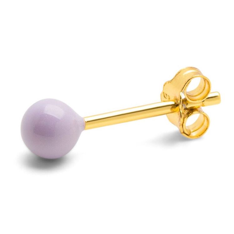 LULU COPENHAGEN Oorbel - Color ball medium - Purple/ Goud