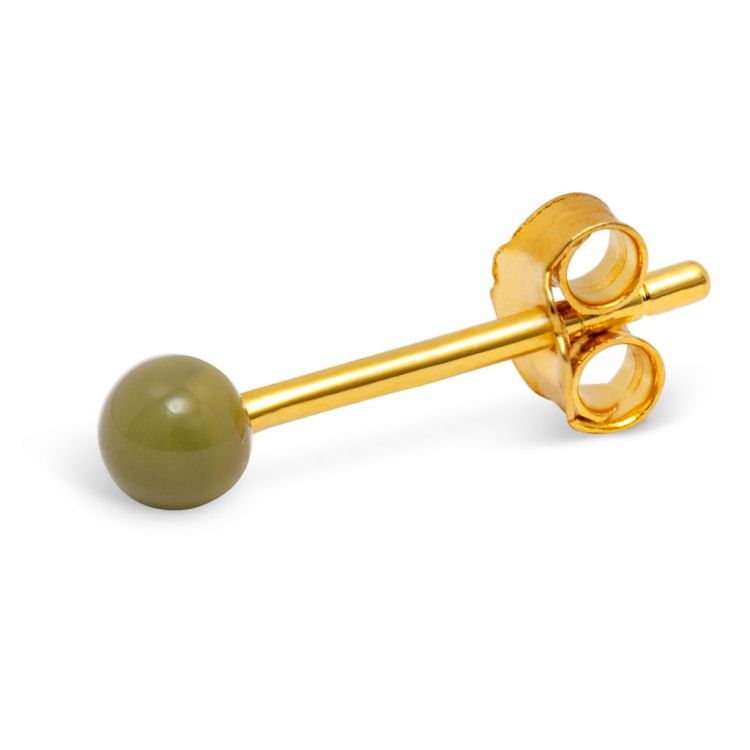 LULU COPENHAGEN Oorbel - Color ball - Willow green/ Goud