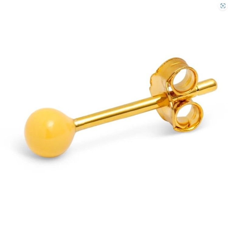 LULU COPENHAGEN Oorbel - Color ball - Yellow / Goud