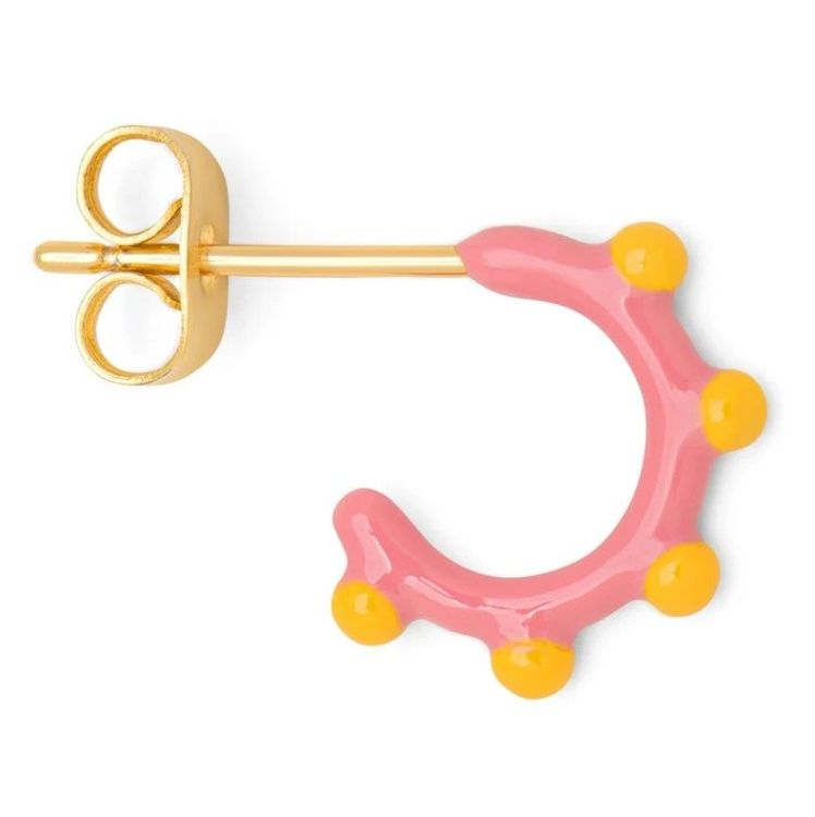 LULU COPENHAGEN Oorbel - Color Hoop Dot - Rose & Sunflower