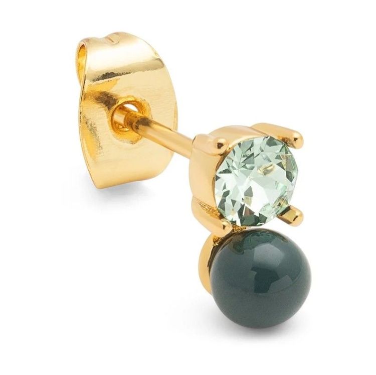 LULU COPENHAGEN Oorbel - Diamond eye - Gold/North sea green LULU COPENHAGEN Oorbel - Diamond eye - Gold/North sea green