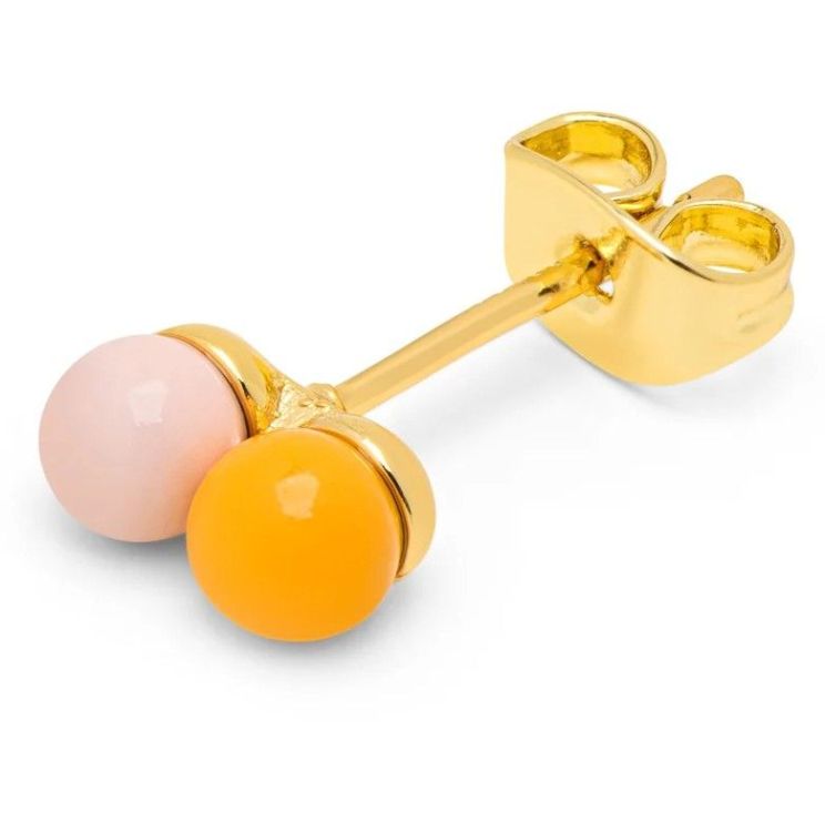 LULU COPENHAGEN Oorbel - Double Color Ball - Goud