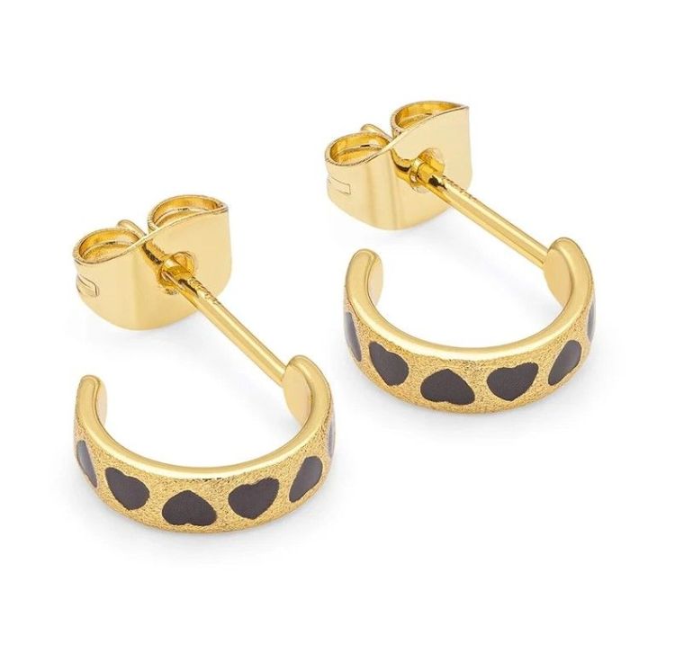 LULU COPENHAGEN Oorbellen - Love repeat hoops pair - Goud / cacao powder LULU COPENHAGEN Oorbellen - Love repeat hoops pair - Goud / cacao powder