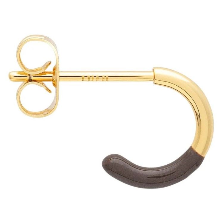 LULU COPENHAGEN Oorring - Color hoop half dip - Cocao powder LULU COPENHAGEN Oorring - Color hoop half dip - Cocao powder