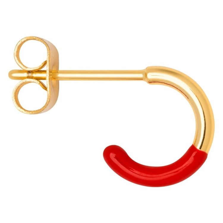 LULU COPENHAGEN Oorring - Color hoop half dip - Passion red