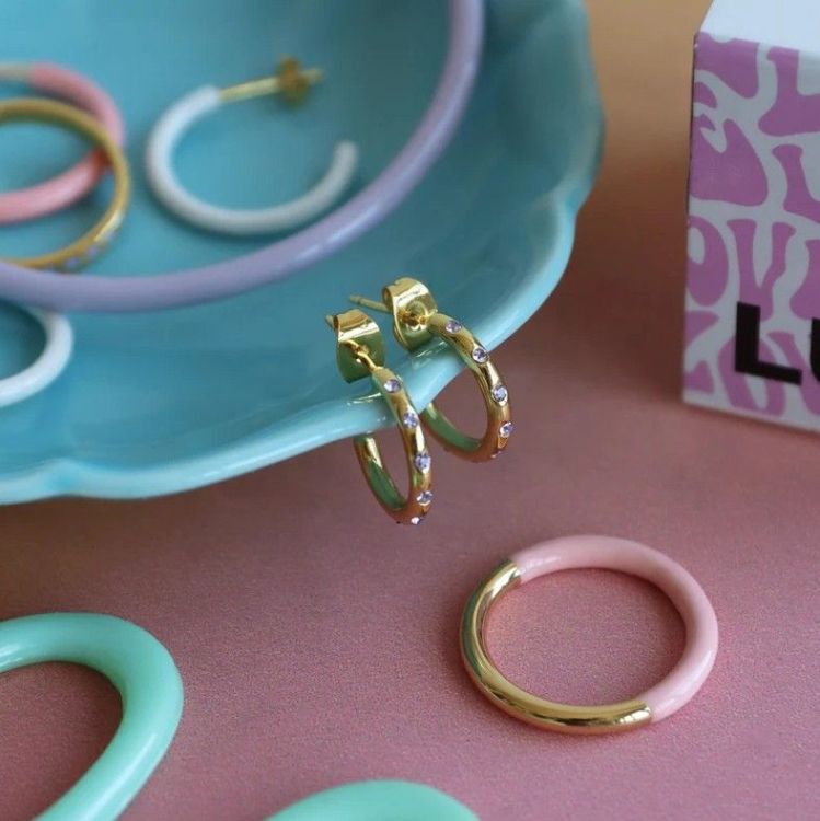 LULU COPENHAGEN Ring - Double color - Silk light pink/gold - 52