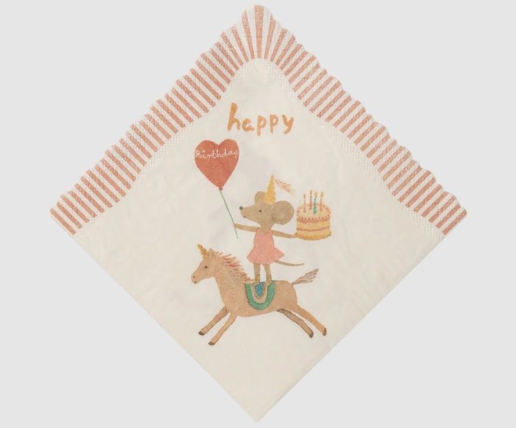 Maileg Servetten - Happy birthday - Unicorn