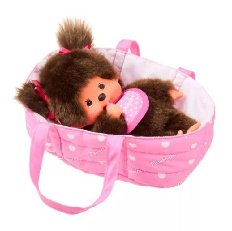 Monchhichi Monchhichi knuffel - Meisje in draagmand