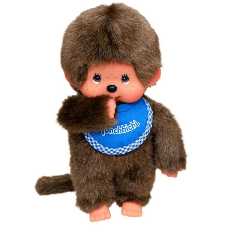 Monchhichi Monchhichi knuffel - Slabbetje blauw