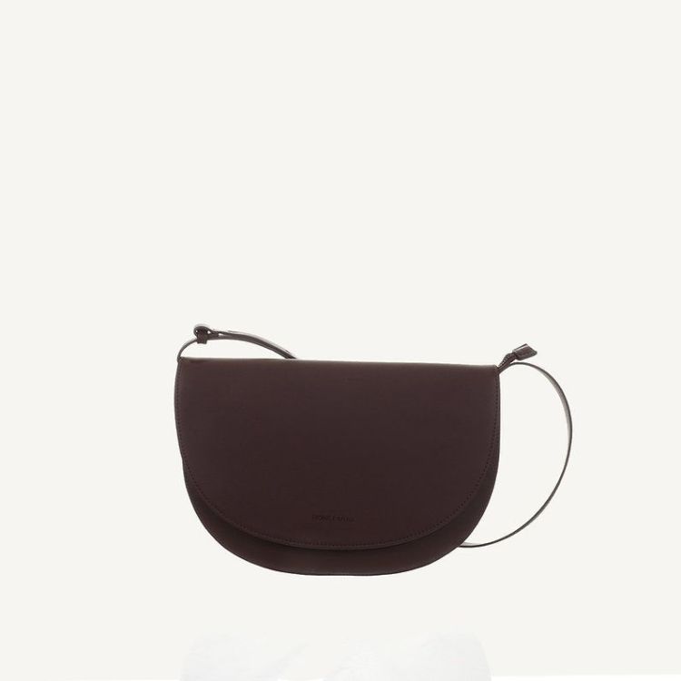 Monk and Anna Handtas - Soma half moon bag - Dark wood