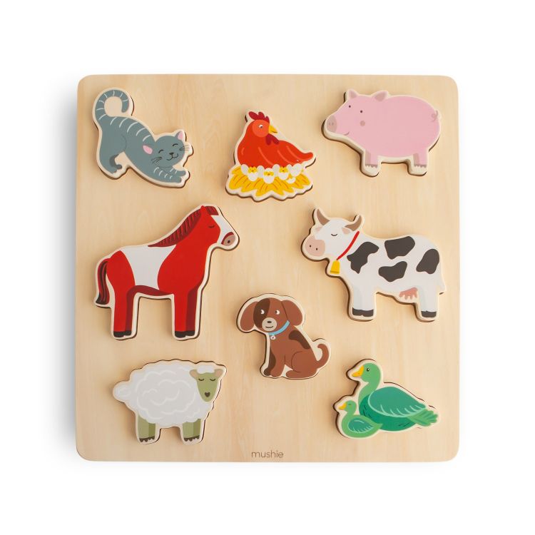 Mushie Boerderij puzzel - Hout