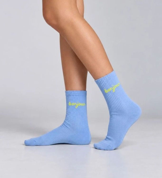 NBDC Sokken - Bonjour Blue/Yellow - maat 35/38