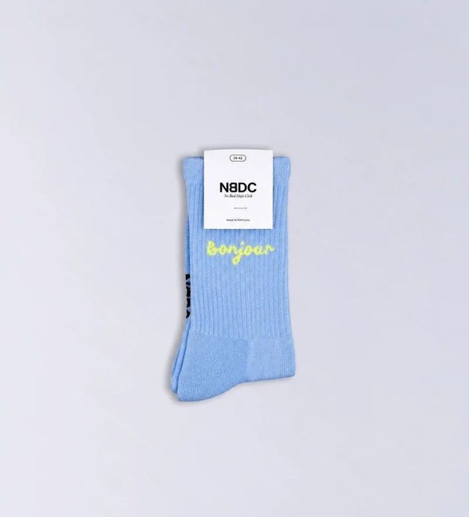 NBDC Sokken - Bonjour Blue/Yellow - maat 39/42 NBDC Sokken - Bonjour Blue/Yellow - maat 39/42
