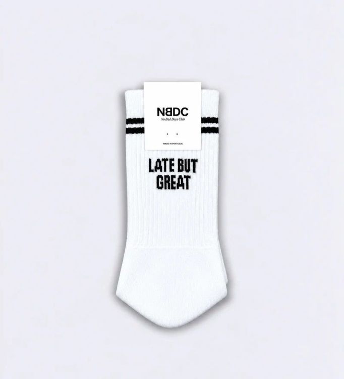 NBDC Sokken - Late But Great Retro White/Black - maat 43/46 NBDC Sokken - Late But Great Retro White/Black - maat 43/46