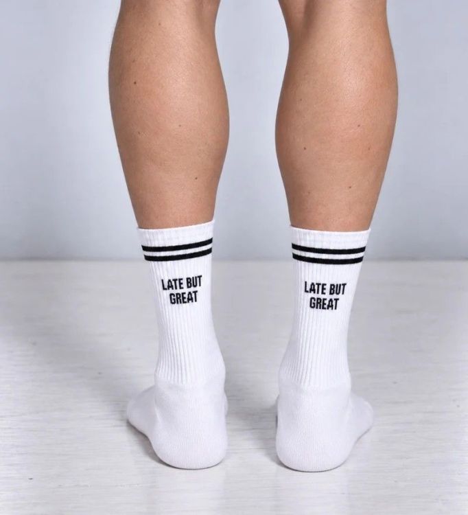NBDC Sokken - Late But Great Retro White/Black - maat 43/46