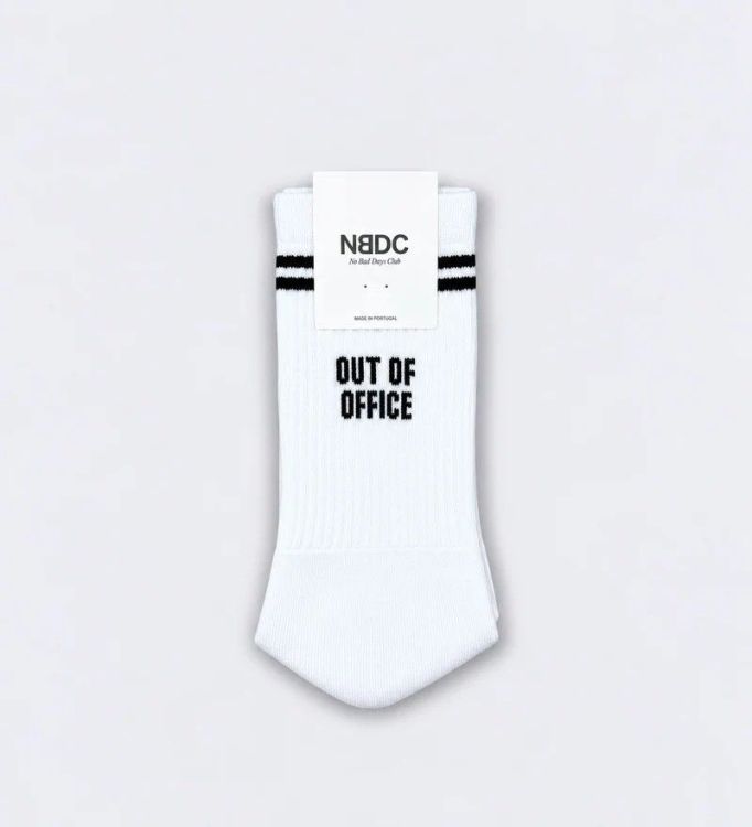 NBDC Sokken - Out Of Office Retro White/Black - maat 43/46