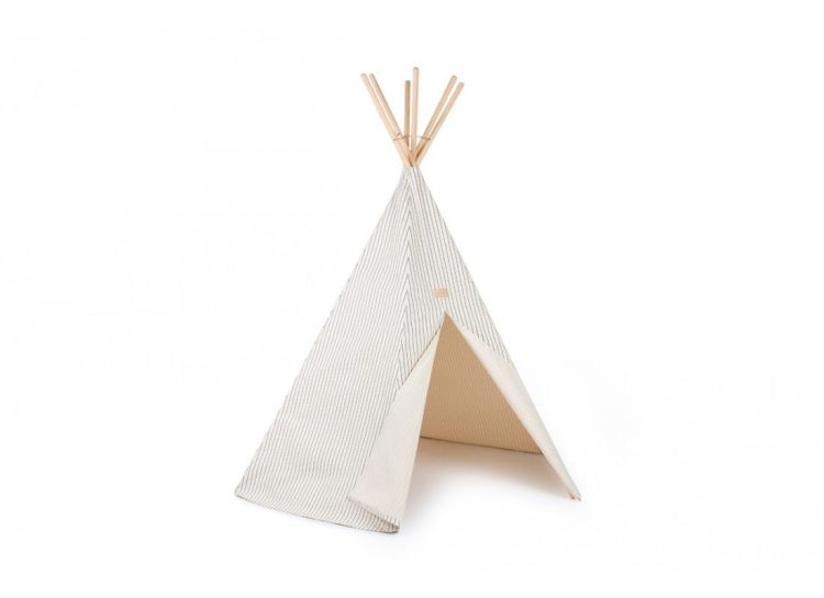 Nobodinoz Tipi Arizona - Blauwe dunne strepen naturel