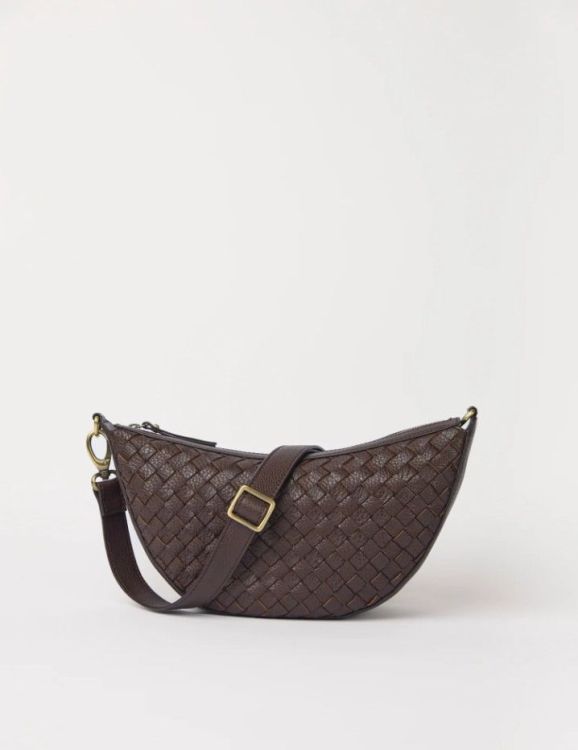 O MY BAG Crossbody bag - Leo - Chocolate woven soft grain