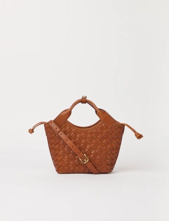 O MY BAG Mara Mini - Woven - Cognac klassiek leather
