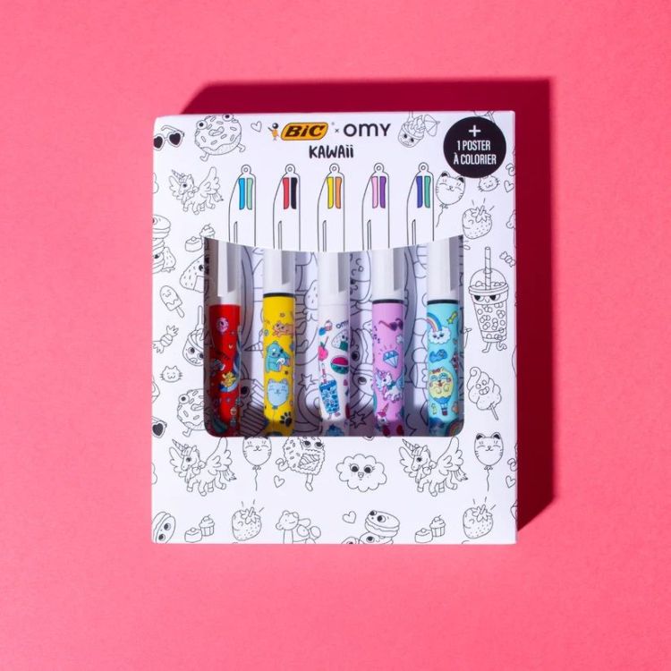 OMY BIC <span class='gold'>x</span> OMY - 5 Kawaii pennen + poster