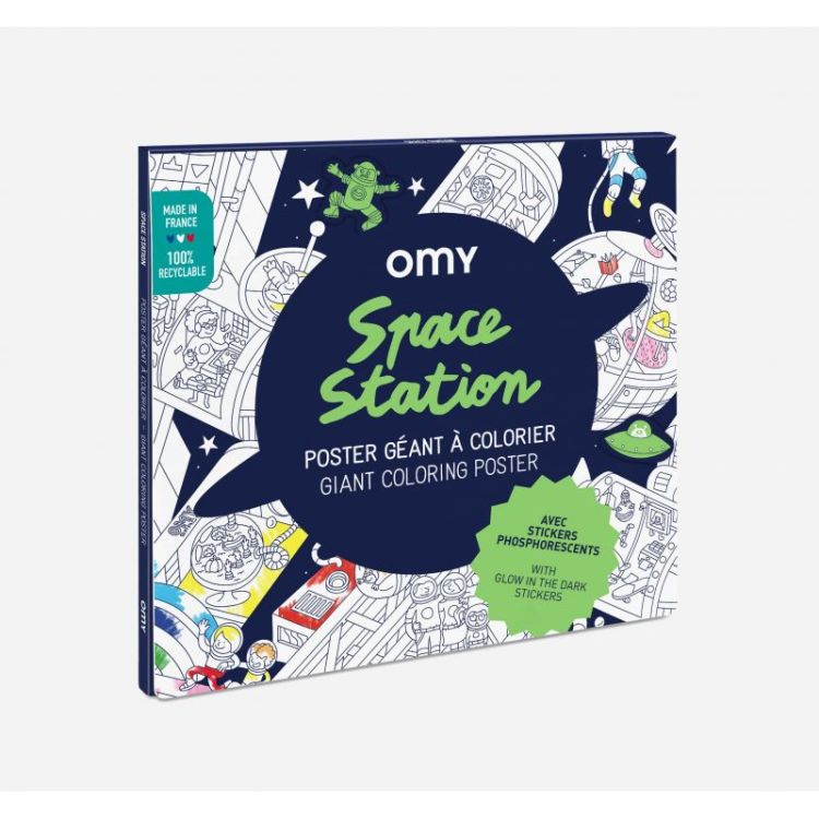 OMY Reuzenposter + stickers - Space station